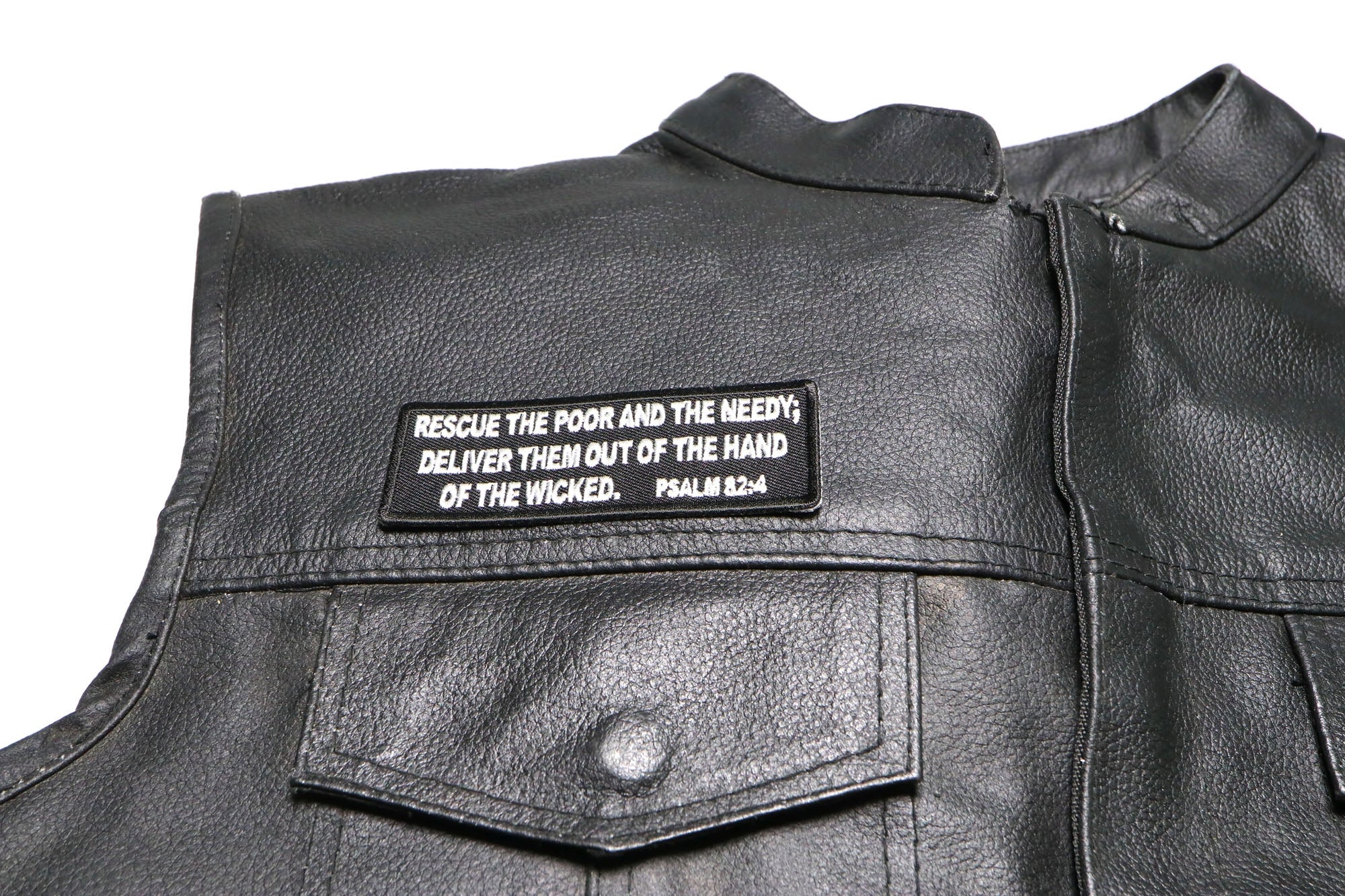 Psalm Patch Rescue The Poor and Needy Deliver Them from Wickedness ( 4 x 2 inches )
